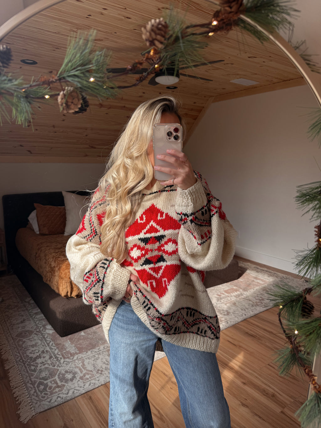 Vintage Red Maple Sweater