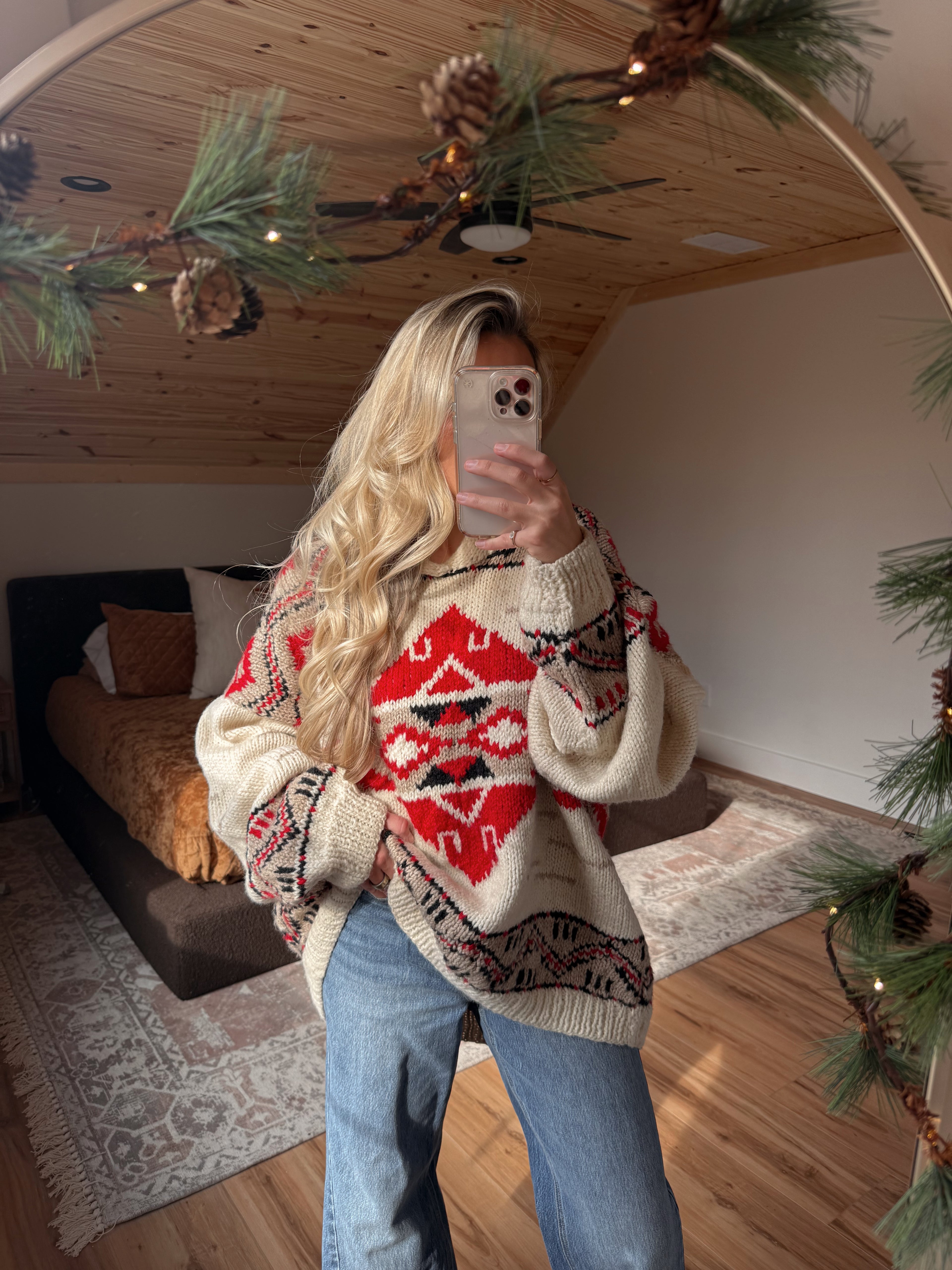 Vintage Red Maple Sweater