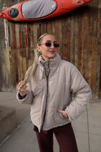 Espresso Gingham Puffer Jacket