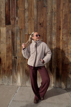 Espresso Gingham Puffer Jacket